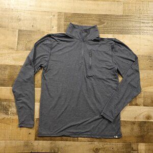 Salt Life Stamina Zip Mock‎ Neck Pullover Men’s Medium Navy Heather Performance